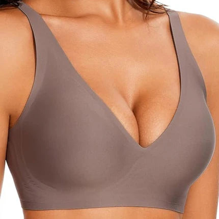 Jelly - Sujetador Push-Up sin costuras con escote en V profundo