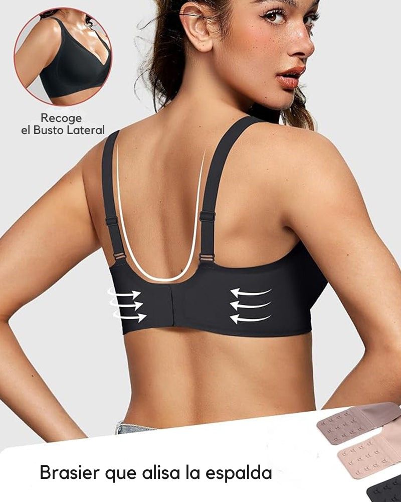 Jelly - Sujetador Push-Up sin costuras con escote en V profundo