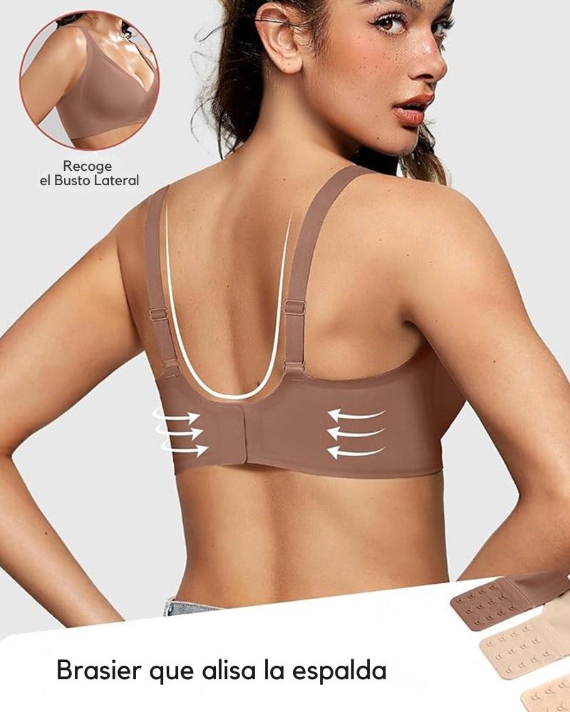 Jelly - Sujetador Push-Up sin costuras con escote en V profundo