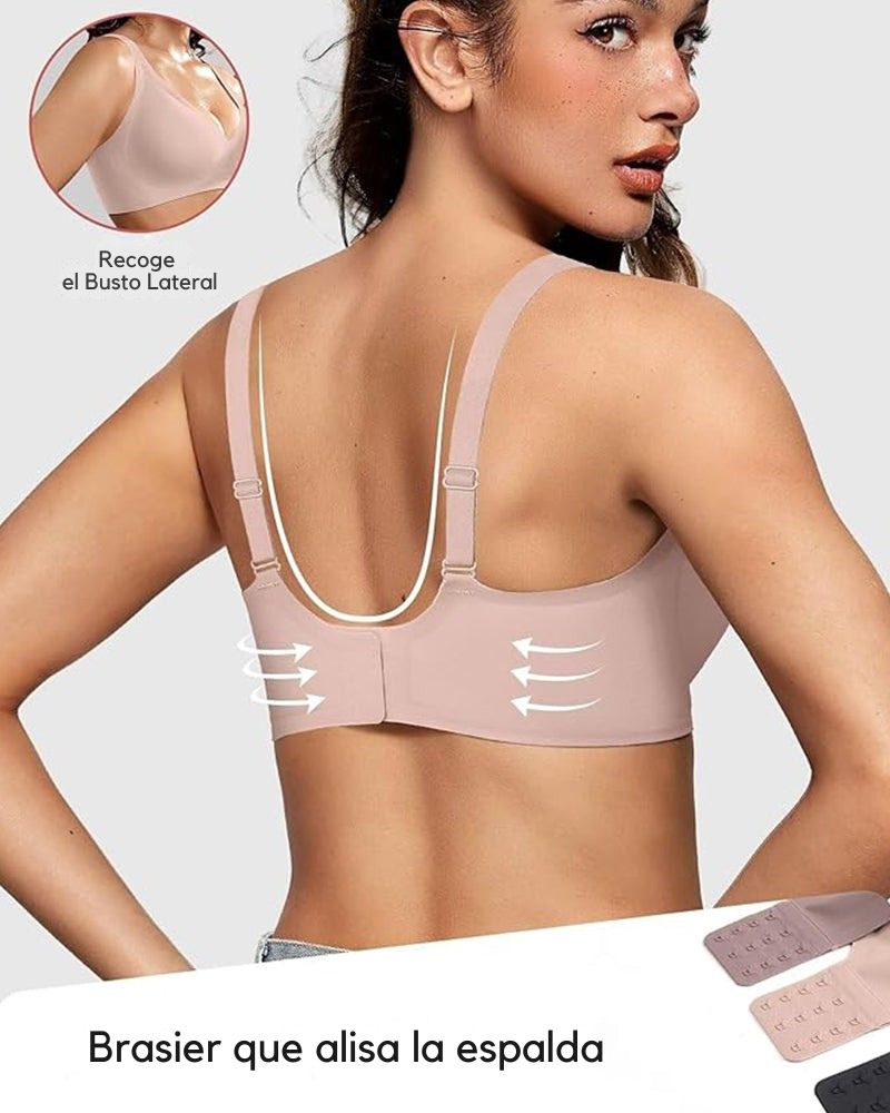 Jelly - Sujetador Push-Up sin costuras con escote en V profundo