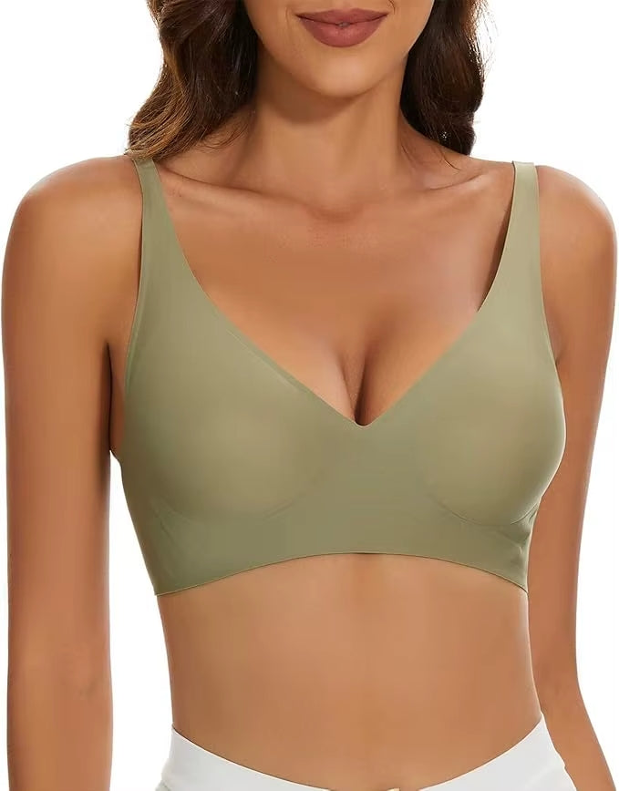 Jelly - Sujetador Push-Up sin costuras con escote en V profundo