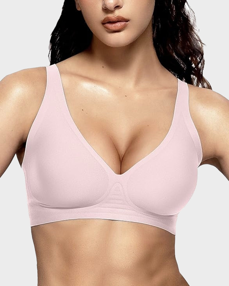 Jelly - Sujetador Push-Up sin costuras con escote en V profundo