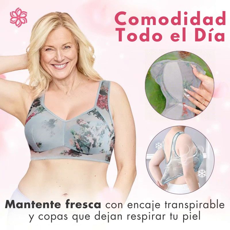 ElleBloom - Efecto Moldeador / Sujetador cómodo de encaje sin broches