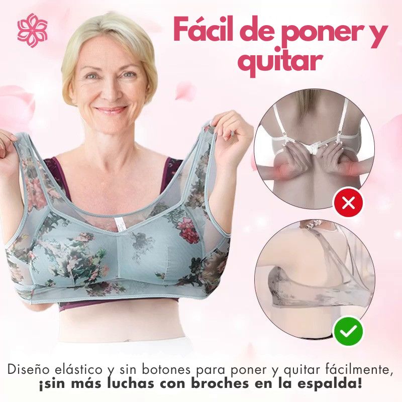 ElleBloom - Efecto Moldeador / Sujetador cómodo de encaje sin broches