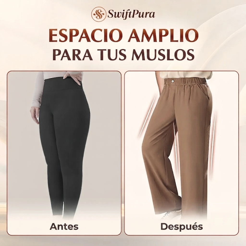SwiftPura - Pantalones de talle alto ultrasuaves con caída fluida
