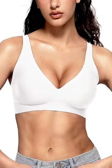 Jelly - Sujetador Push-Up sin costuras con escote en V profundo