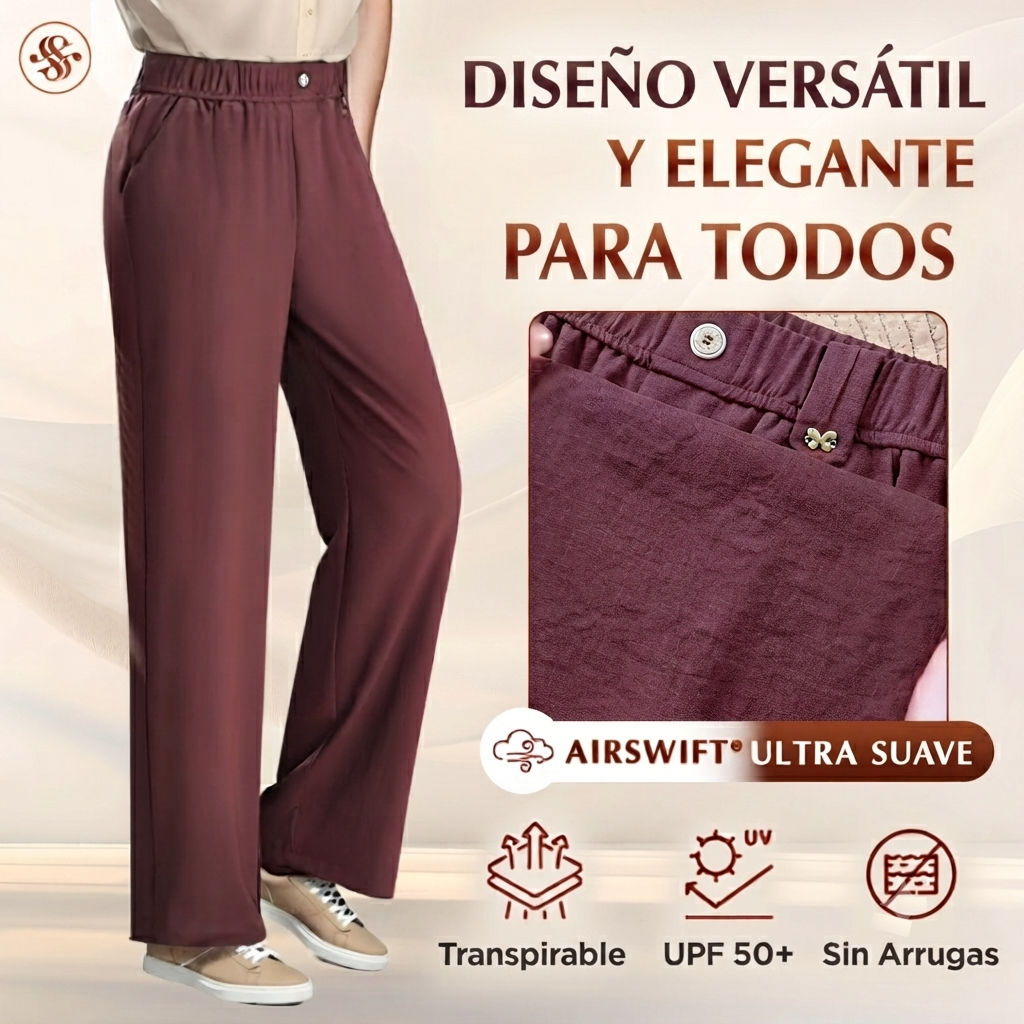SwiftPura - Pantalones de talle alto ultrasuaves con caída fluida