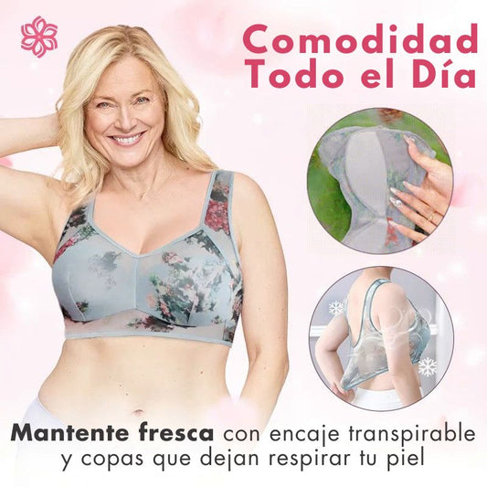 ElleBloom - Efecto Moldeador / Sujetador cómodo de encaje sin broches